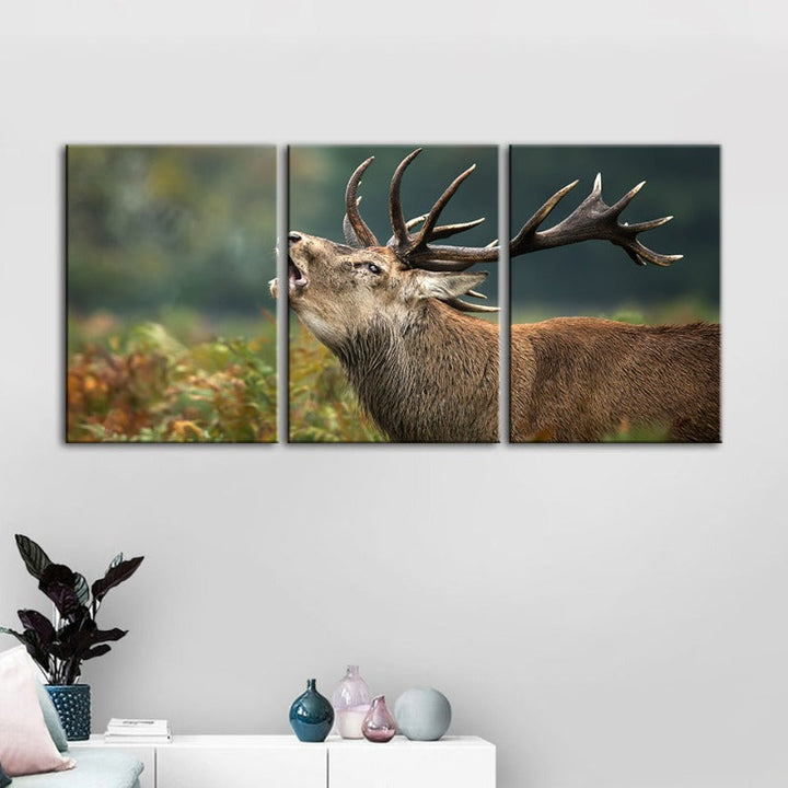 Bleating Elk - Canvas Wall Art Painting 3 Pieces | Bowlift