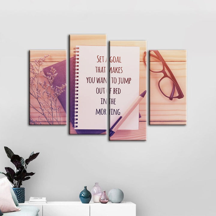 4 Piece Inspirational Art - Canvas Wall Art Painting | Bowlift