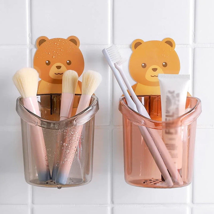 Bear Toothbrush Holder Cup Wall Mounted Bowlift