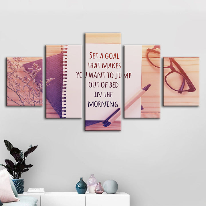 Set A Goal 5 Piece - Canvas Wall Art Painting | Bowlift