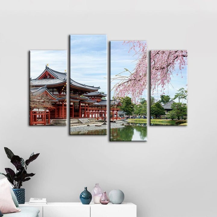 4 Piece Gorgeous Cherry Blossom - Canvas Wall Art Painting | Bowlift