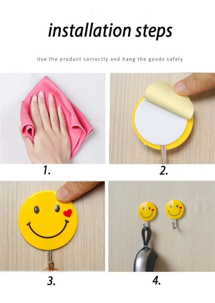 3 PCs Emoji Wall Hook Heavy Duty Self Adhesive Hook Bowlift