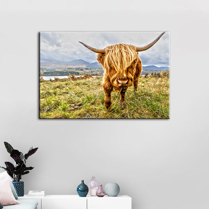 Cute Wild Cow - Canvas Wall Art Painting | Bowlift