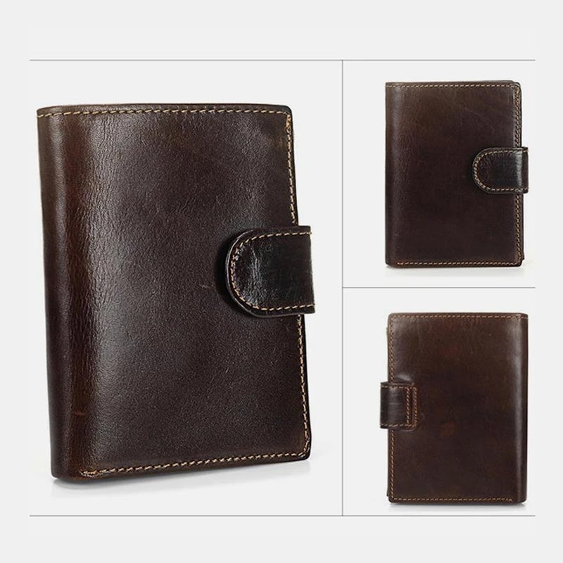 Vintage Leather PU Wallet with three compartments and multiple slots | Bowlift