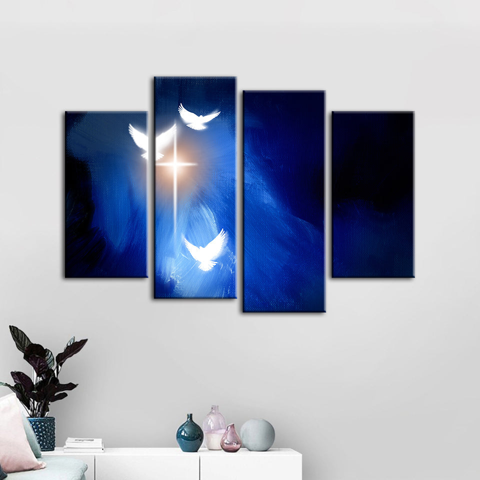 Shining Doves 4 Piece - Canvas Wall Art Painting | Bowlift