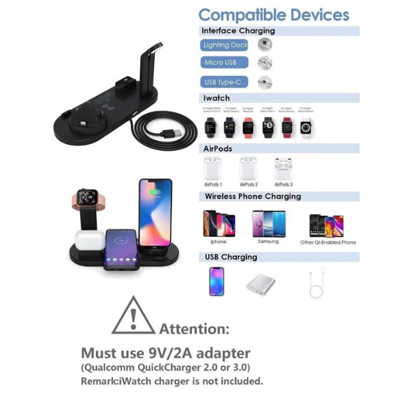 BowLift | 7-in-1 Wireless Charging Station with MagSafe & CryoBoost – Fast & Efficient Charging for iPhone, Apple Watch, and More
