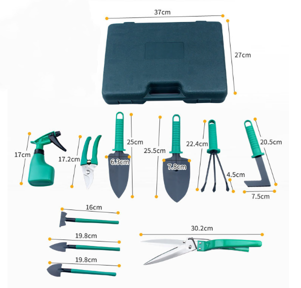 BowLift | Colorful Garden Tool Set with 10 Pieces – Ergonomic Tools for Gardening