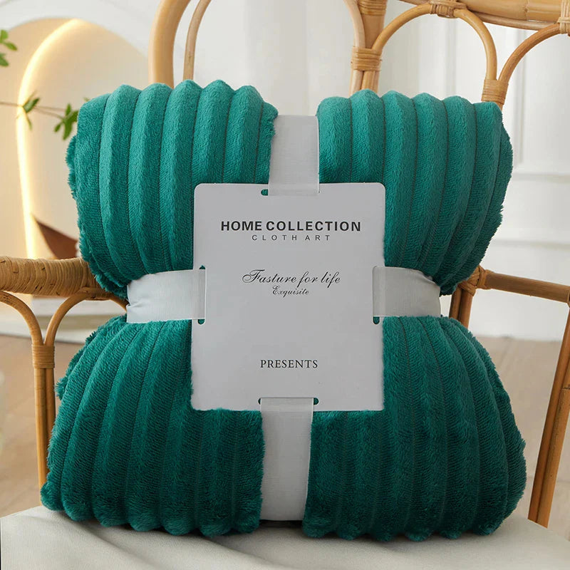 BowLift | Wide Striped Flannel Fleece Blanket - CozyStripe