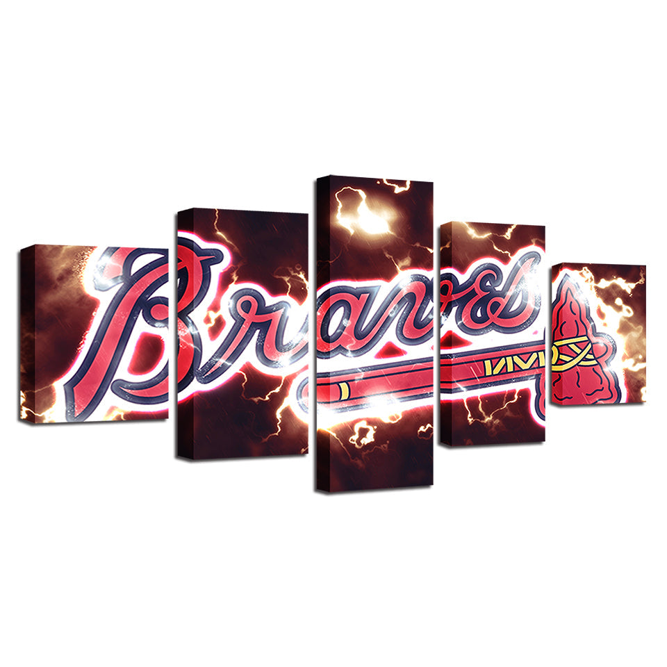 Dynamic Braves Logo 5 Piece - Canvas Wall Art Painting | Bowlift