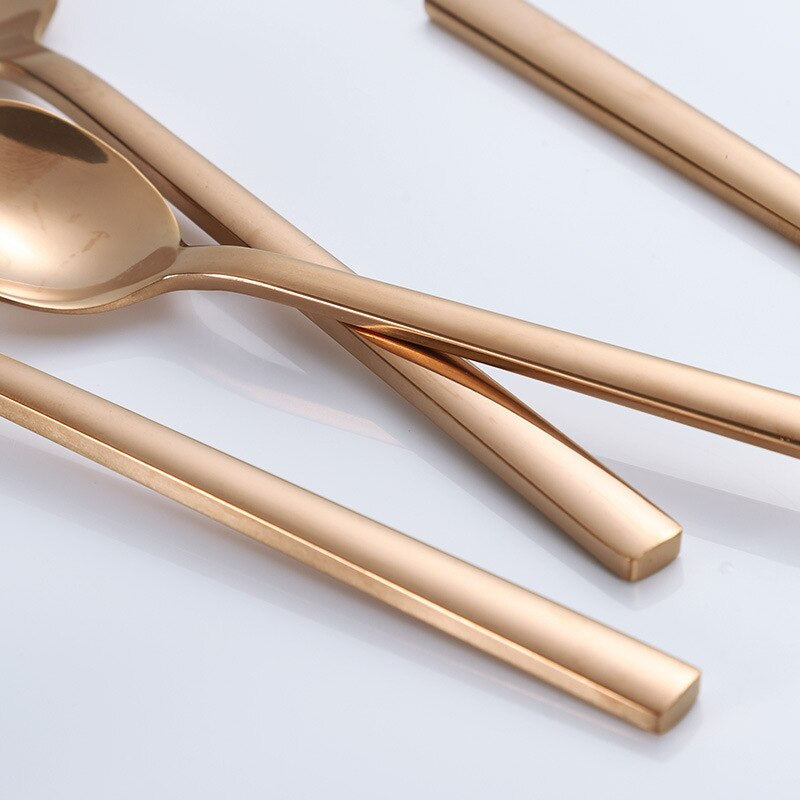 BowLift | LumiDine 30-piece Premium Cutlery Set | Stainless Steel | Modern Design | For 6 People | Durable & Dishwasher Safe