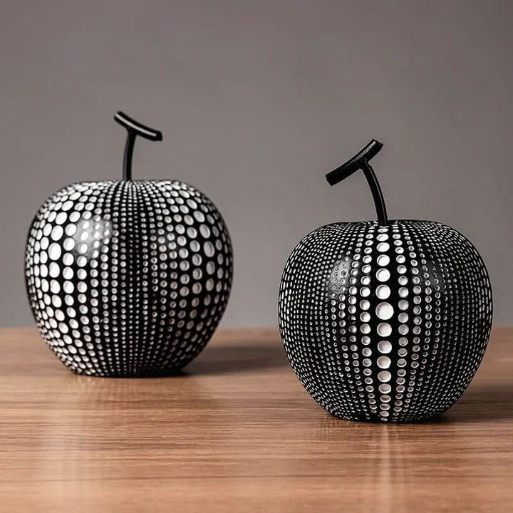 BowLift | MonoApple Decorative Figurine – Black & White Polka Dot Apple
