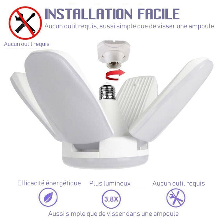 Foldable deformable universal garage lamp | Bowlift
