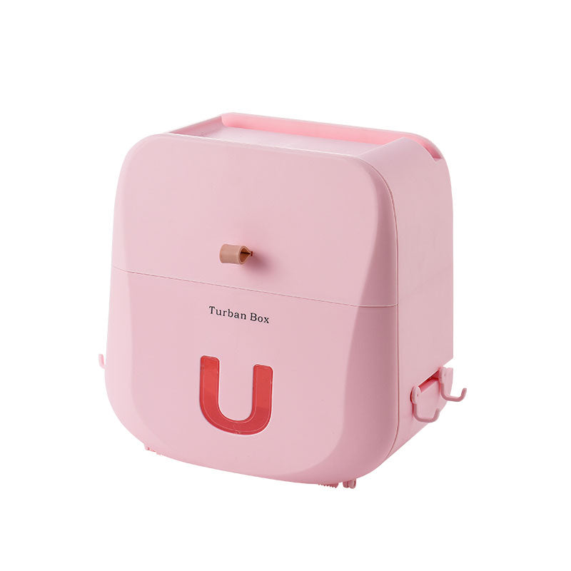 BowLift | Waterproof & Punch-free Toilet Paper Storage Box & Shelf with Double-layer Design, Strong Bearing Capacity, One-click Opening and Hook