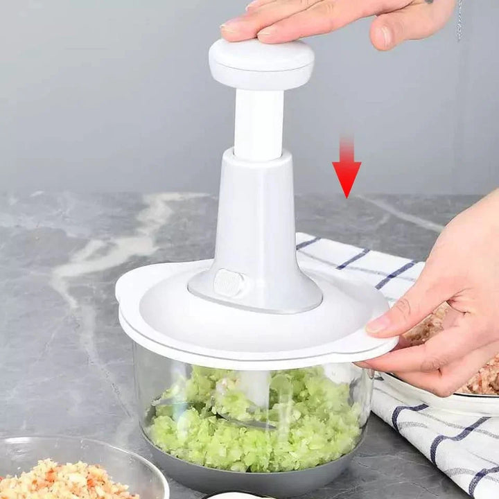 Manual Food Chopper, 1500ML Speedy With 4 Curved Stainless Steel Blades Bowlift