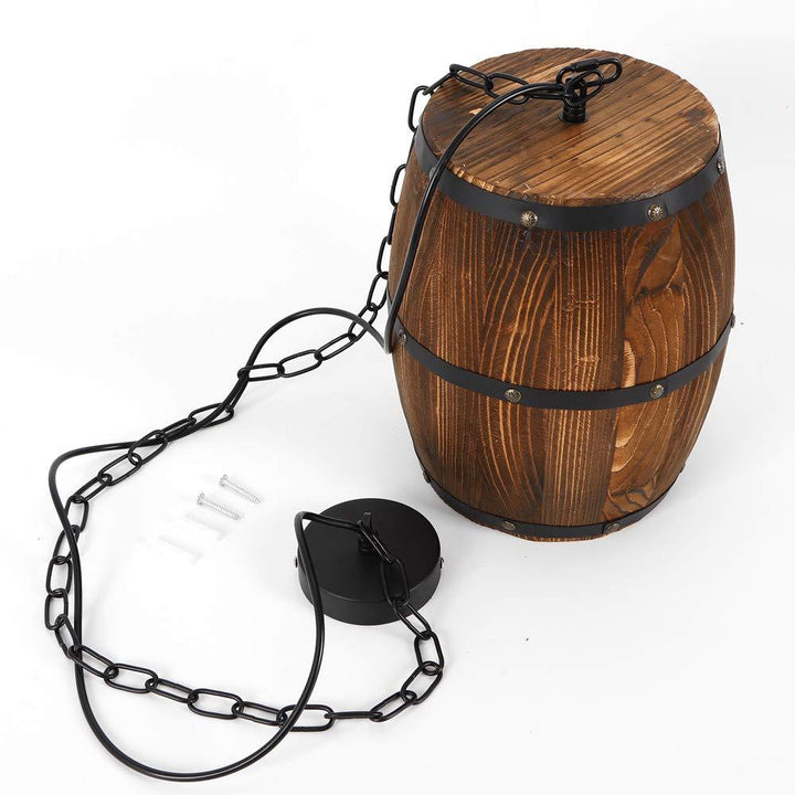 Retro wooden wine barrel pendant lamp | Bowlift