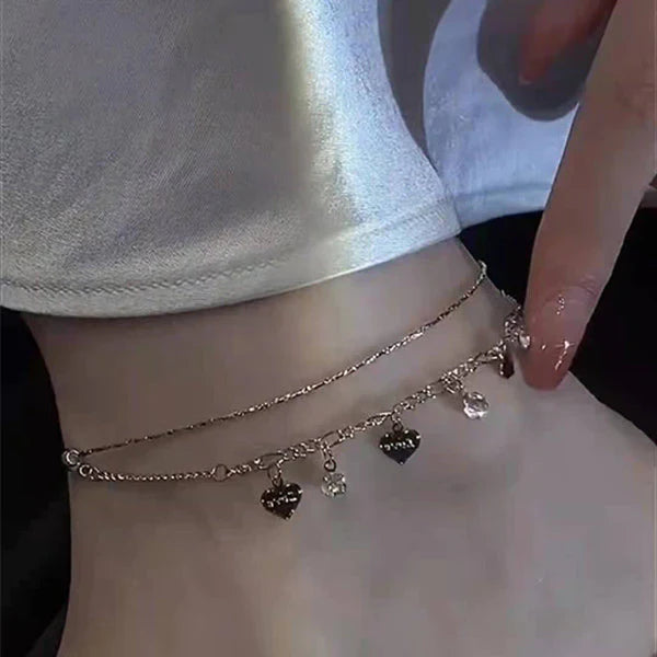 BowLift | Crystal Encrusted Anklet with Diamond Fringes