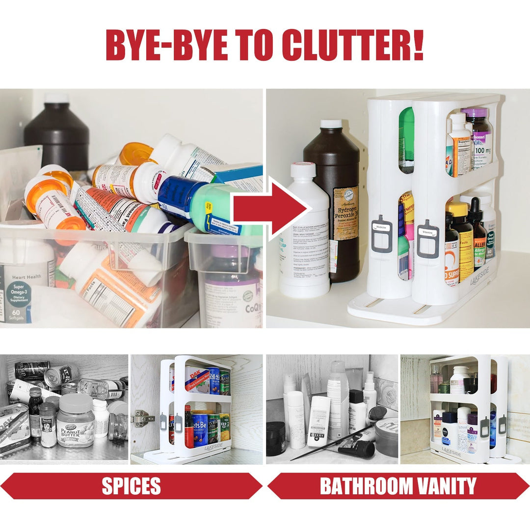 BowLift | LAKESIDE™ Rotating Spice Rack Organizer