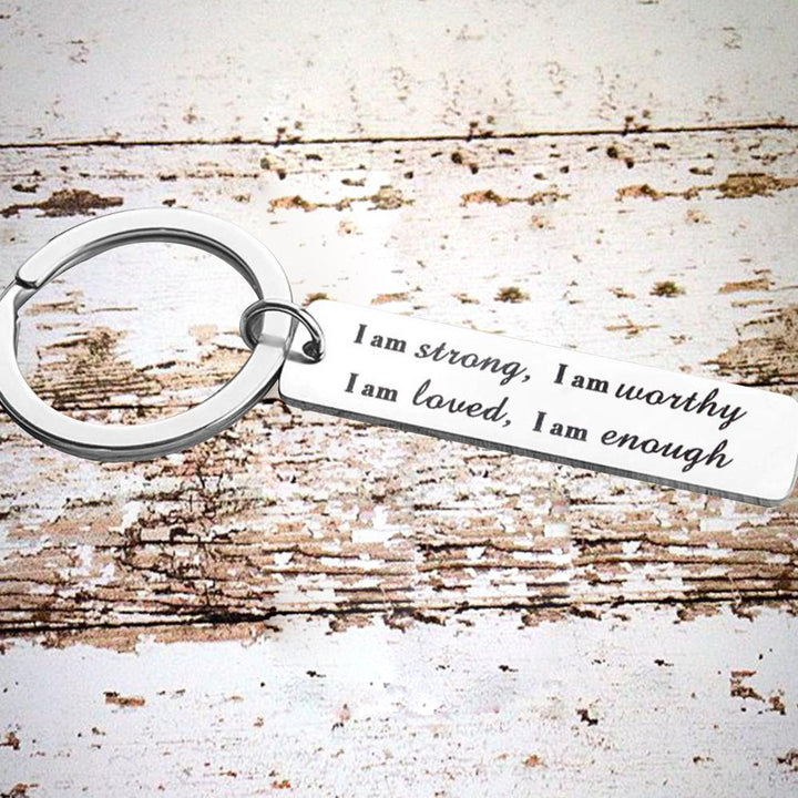 BowLift | Stainless Steel "I am strong" Keychain