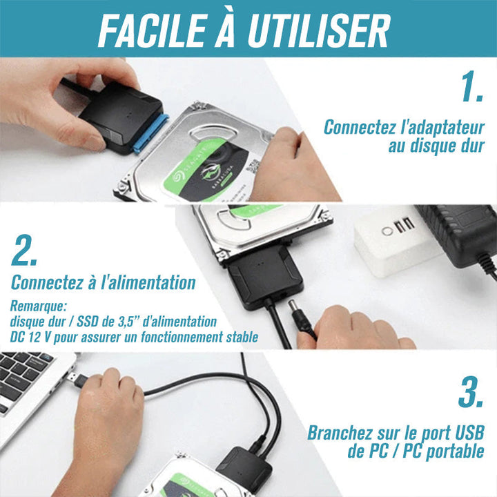 USB 3.0 to SATA III hard drive adapter | Bowlift