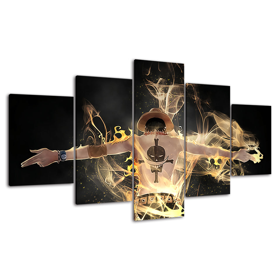 Skullman Fire 5 Piece - Canvas Wall Art Painting | Bowlift