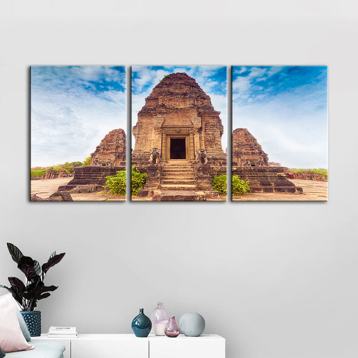 Ancient Temple 3 Piece - Canvas Wall Art Painting | Bowlift