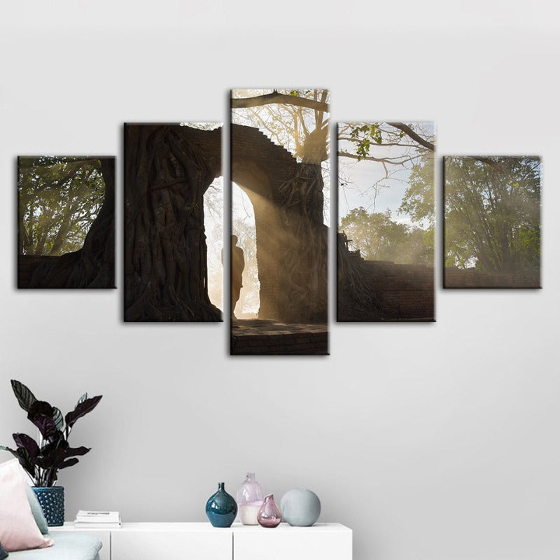 5 Piece Lone Man Nature - Canvas Wall Art Painting | Bowlift