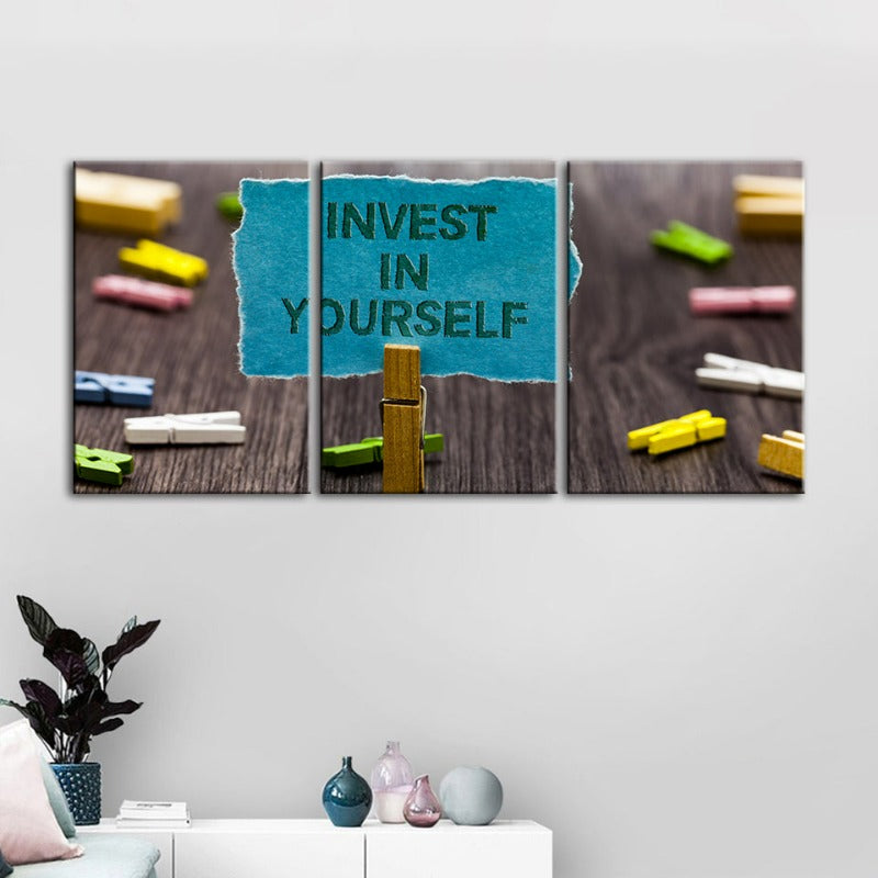 Invest In Yourself-Canvas Wall Art Painting 3 Pieces | Bowlift