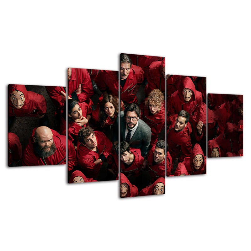 5 Piece Money Heist - Canvas Wall Art Painting | Bowlift