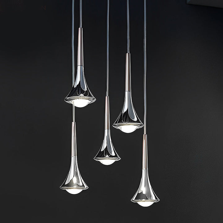 Modern LED Pendant Light in Water Drop Shape – AdjustaBowlifte Metal Chandelier for Living Room, Bedroom, and Dining Room | Bowlift