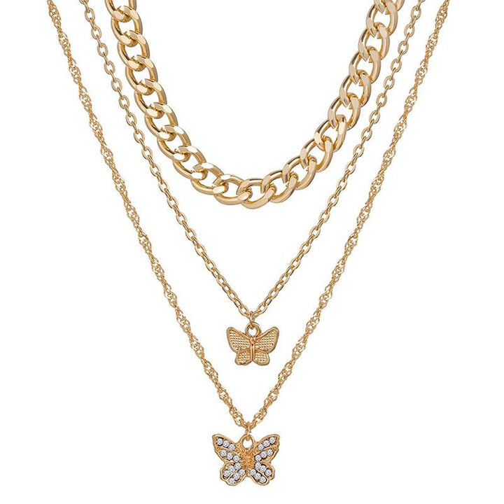 BowLift | Stacked Butterfly Pendant Necklace