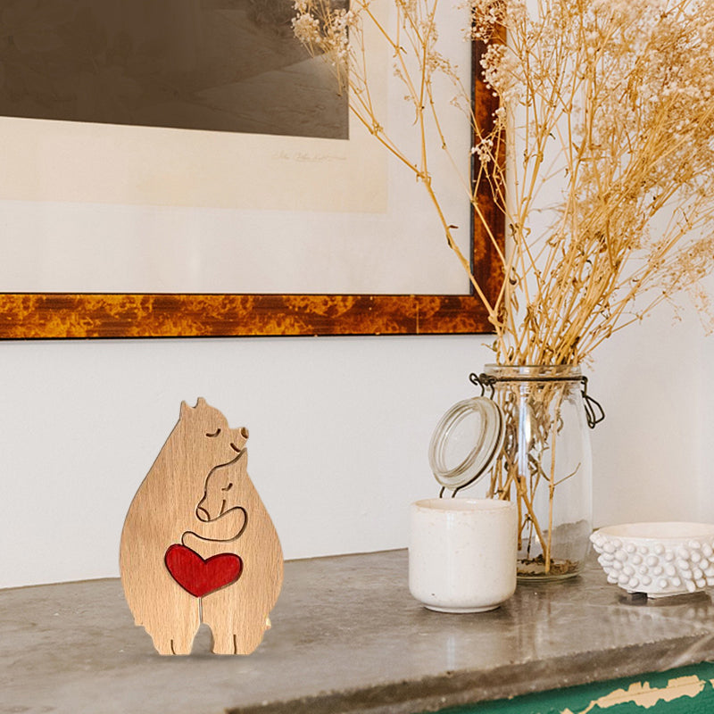 BowLift | Cute Animal Family Ornament, Wooden Puzzle Figurine - 🎁Love Gift