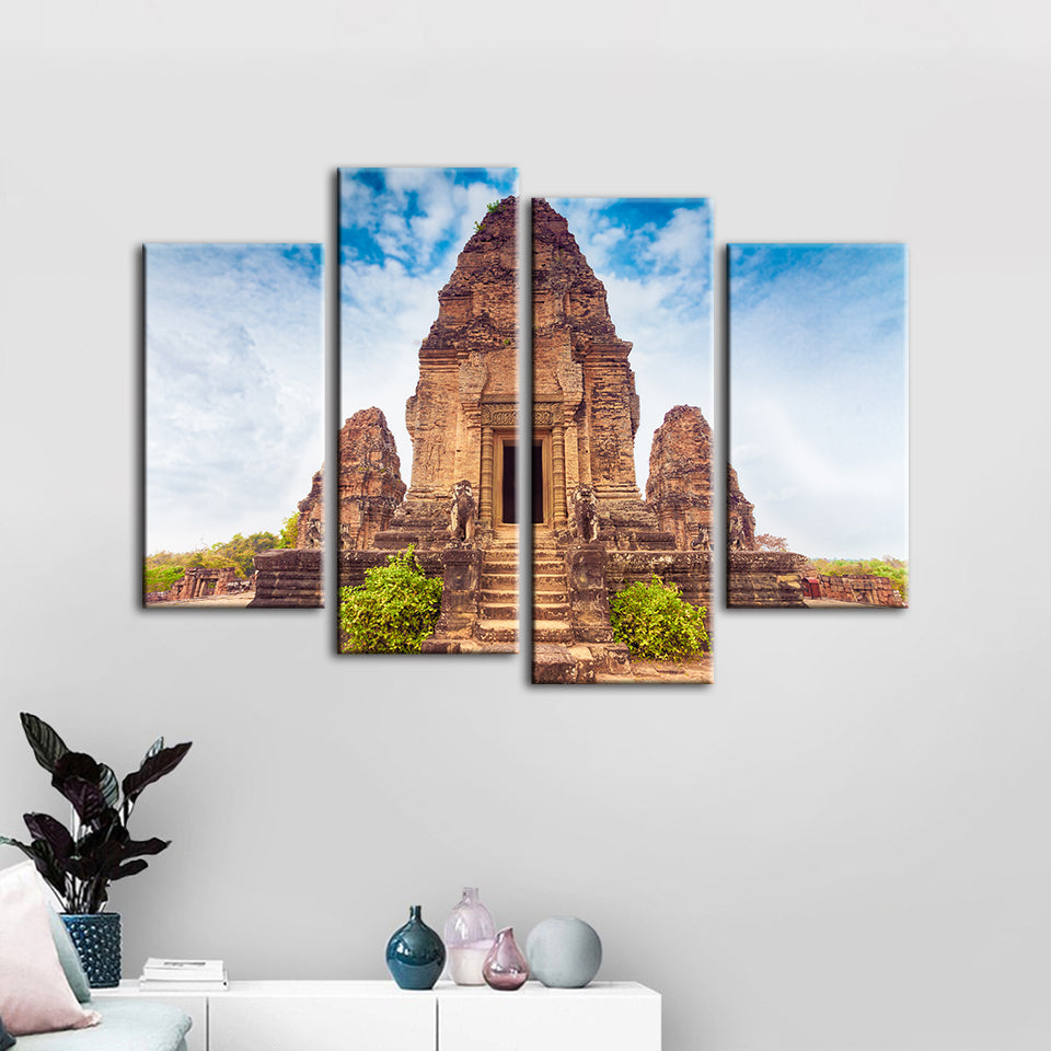 Ancient Temple 4 Piece - Canvas Wall Art Painting | Bowlift