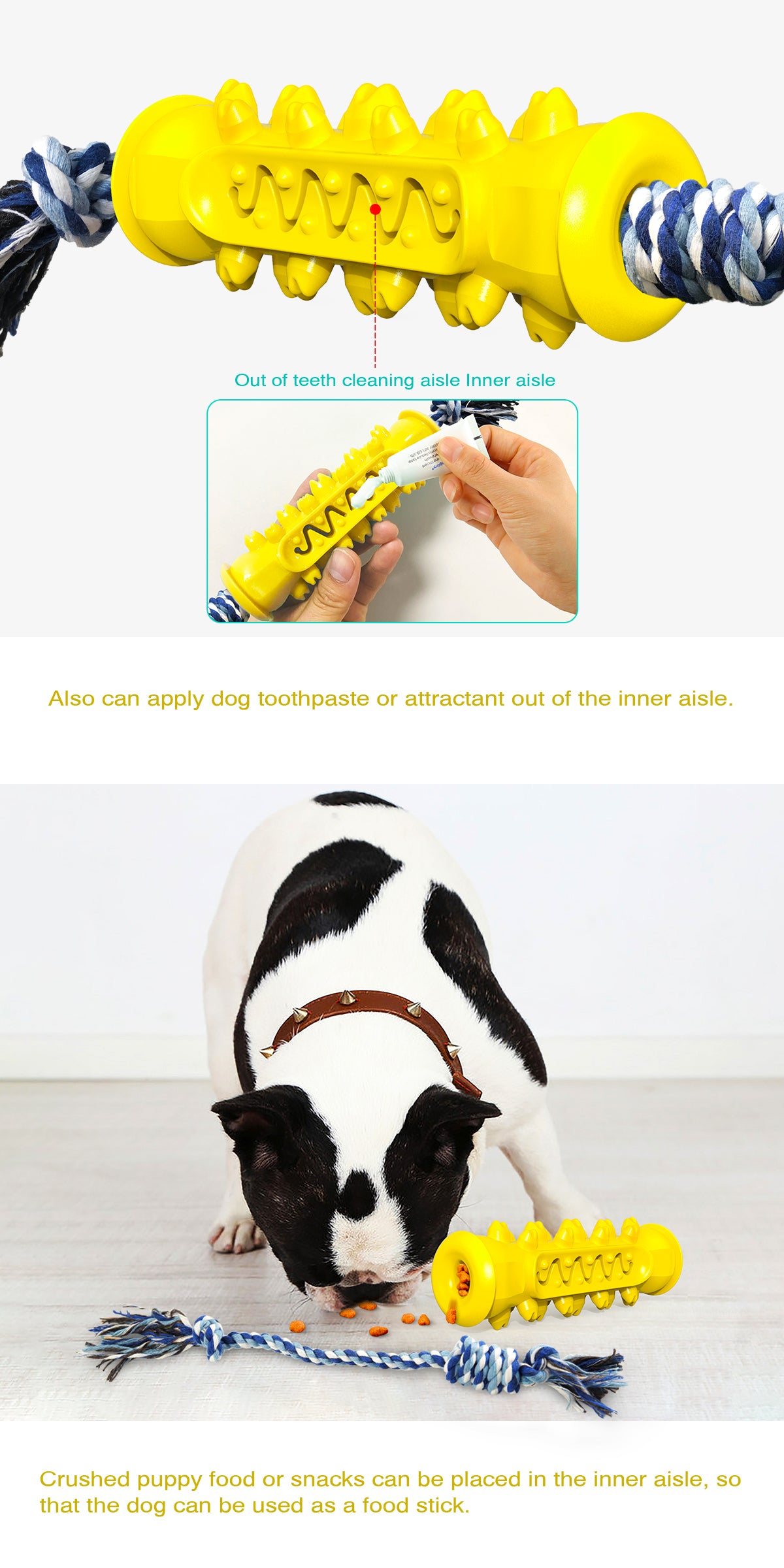 Serrated Chew Stick with Rope Toy for Dogs