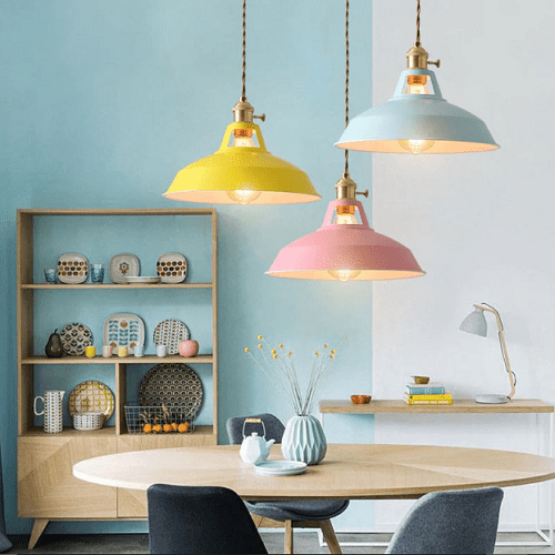 BowLift | Vintage pastel pendant lamp - Metallic elegance - Soft ambiance