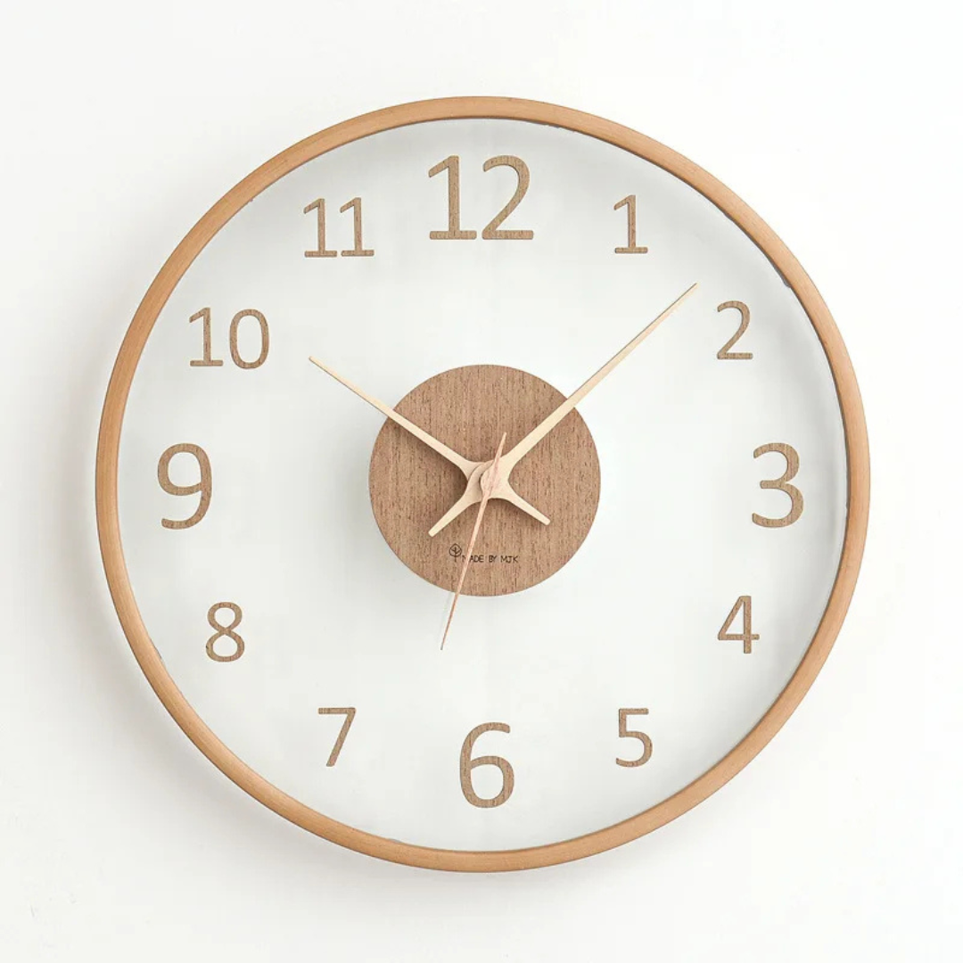 BowLift | Stylish Wooden Wall Clock of Glass