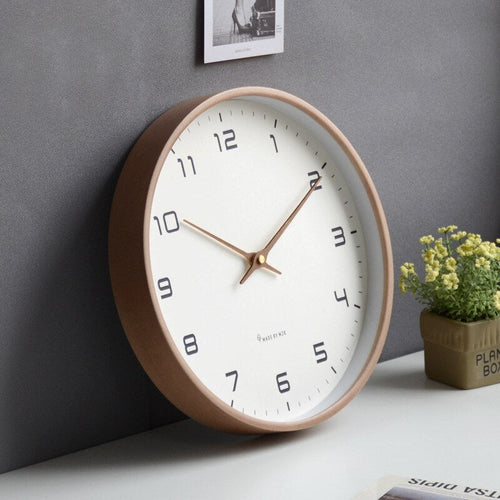 BowLift | NordicGlow Wooden Wall Clock - Minimalist Scandinavian Design for Timeless Elegance