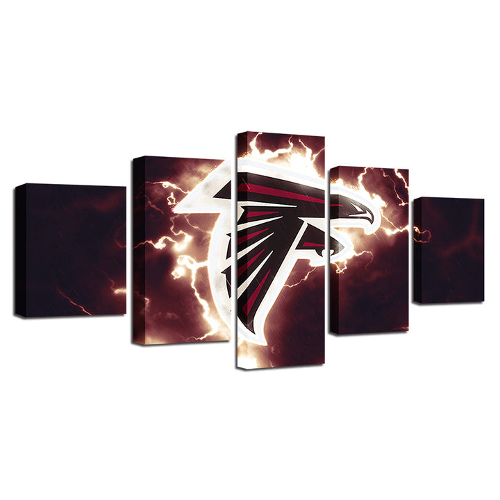 Electric Atlanta Falcons Logo 5 Piece - Canvas Wall Art Painting | Bowlift