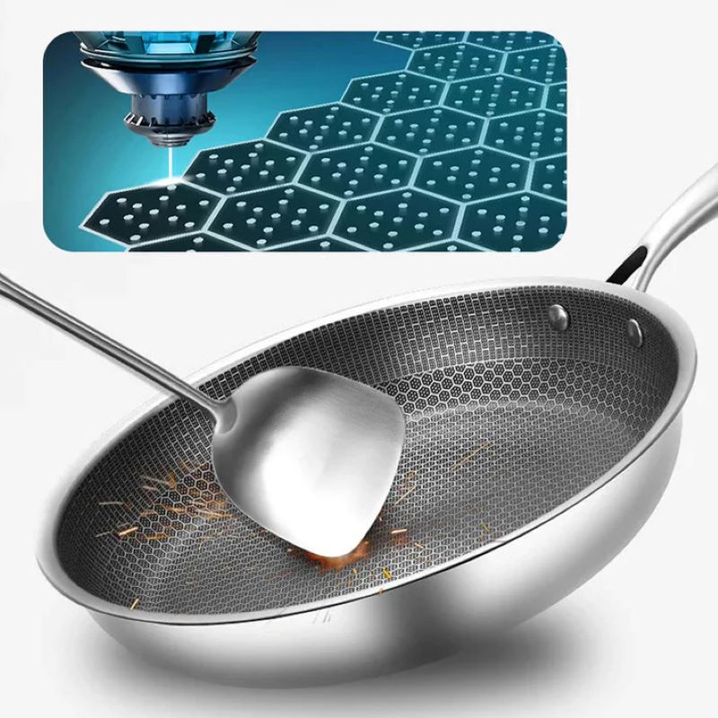 BowLift | Non-stick stainless steel honeycomb frying pan