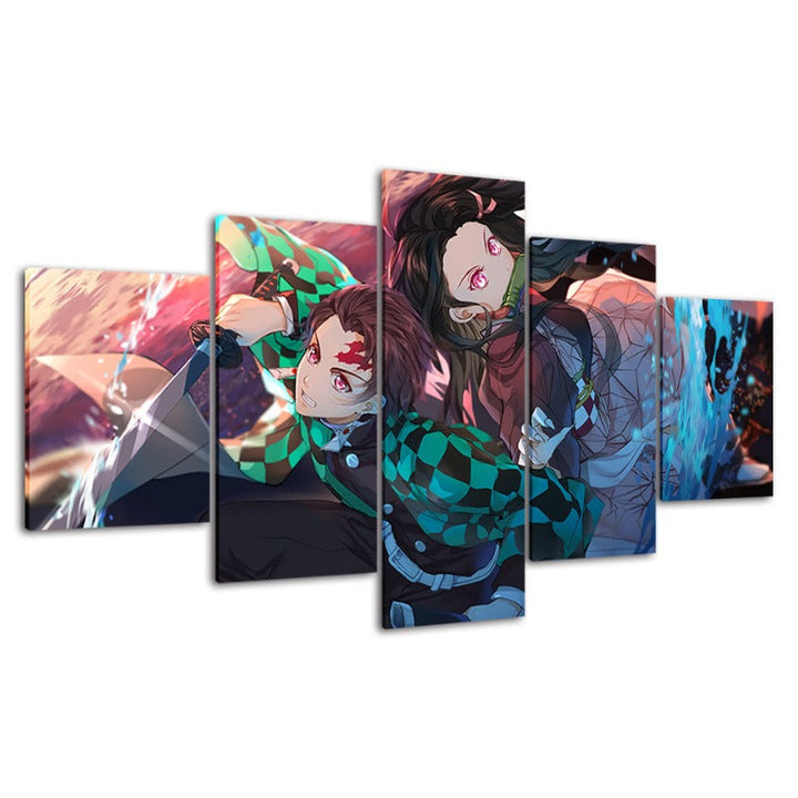 Anime Warrior Team 5 Piece - Canvas Wall Art Painting | Bowlift