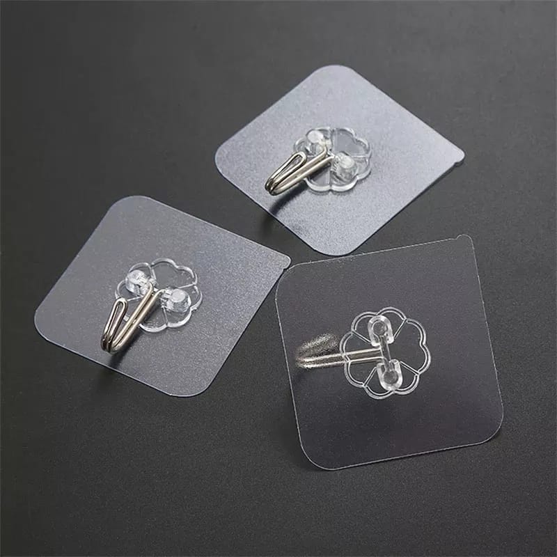 10 PCS Transparent Wall Hook Bowlift