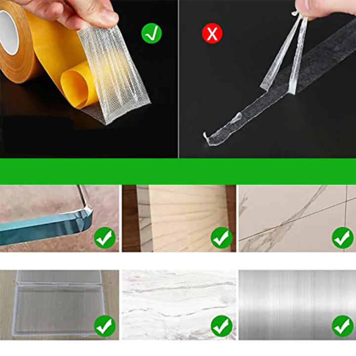 BowLift | Fixarion Waterproof Double-Sided Tape Extra Strong | Residue-Free & Tear-Resistant | For Home, Workshop & DIY