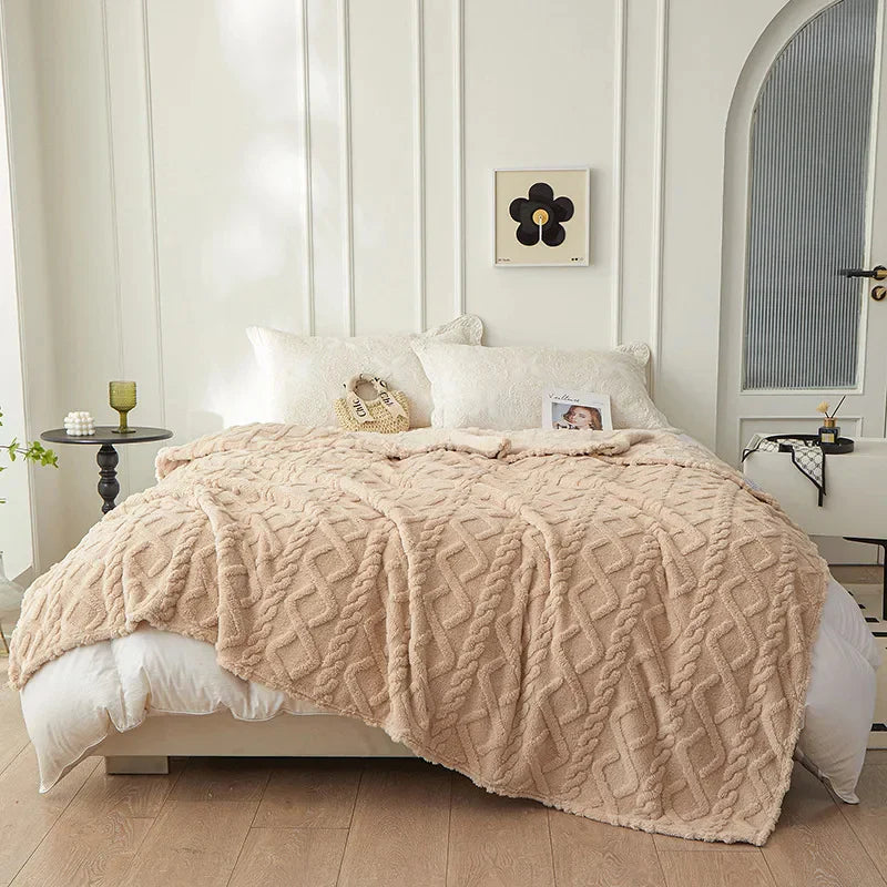 BowLift | Reversible Thick Lambswool Blanket - CozyLuxe
