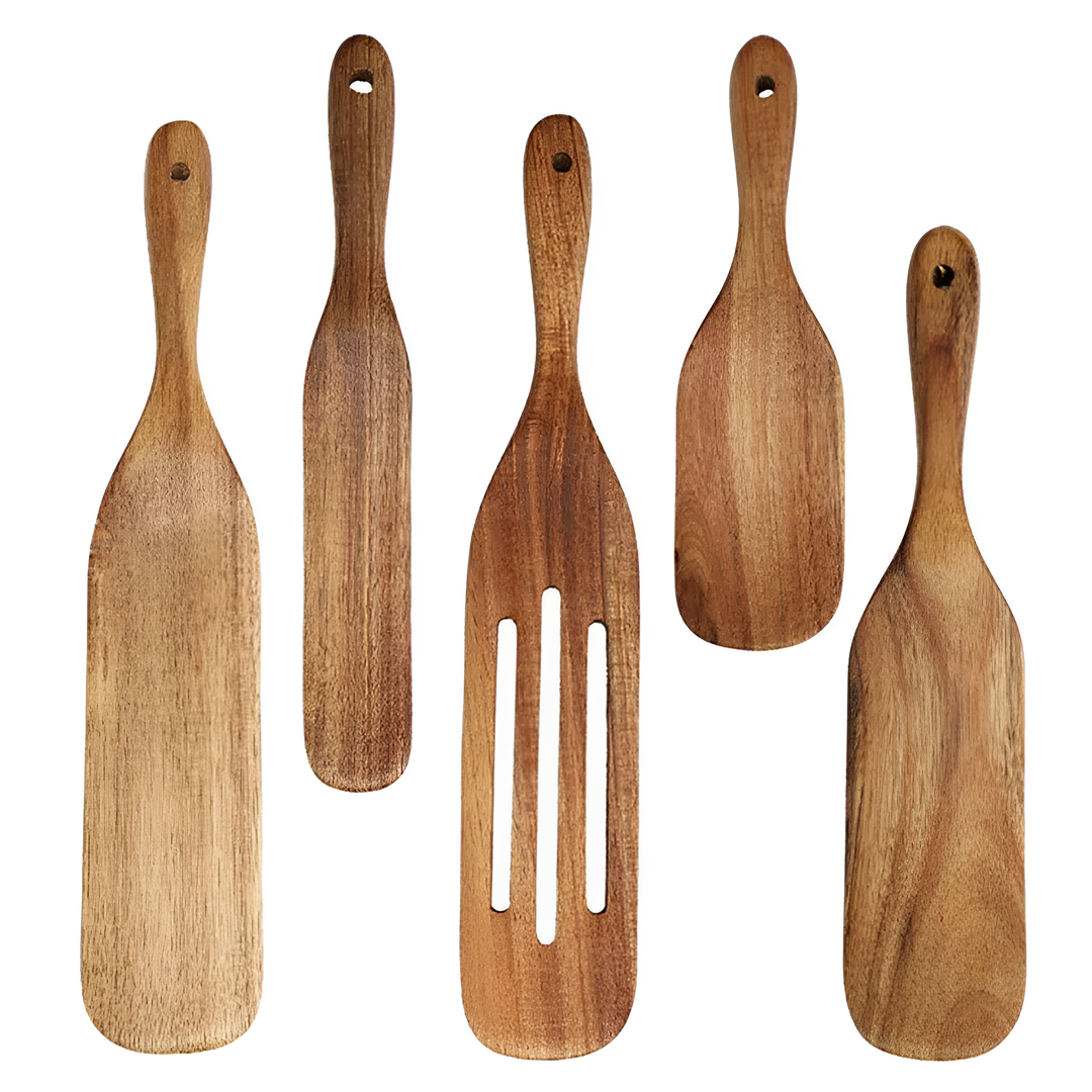 BowLift | PURETEAK – Kitchen utensil set made from 100% teak wood, pan-friendly & durable
