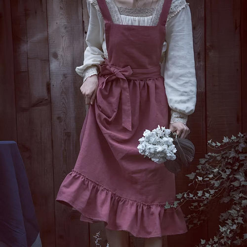 BowLift | Rustic Ruffle Linen Apron