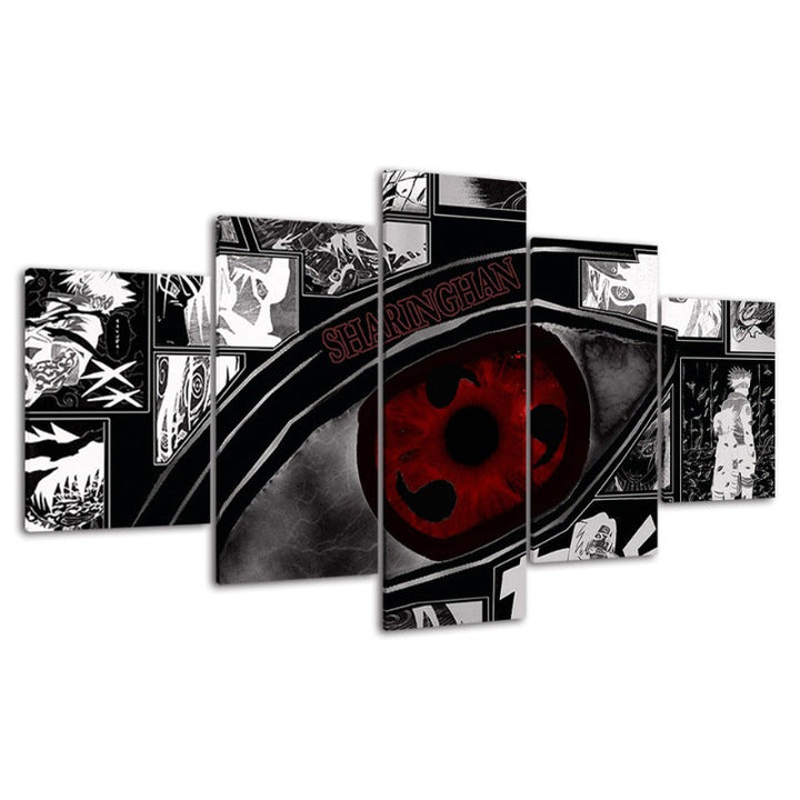 Naruto Sharingan Anime - 5 Piece Canvas Wall Art Painting | Bowlift