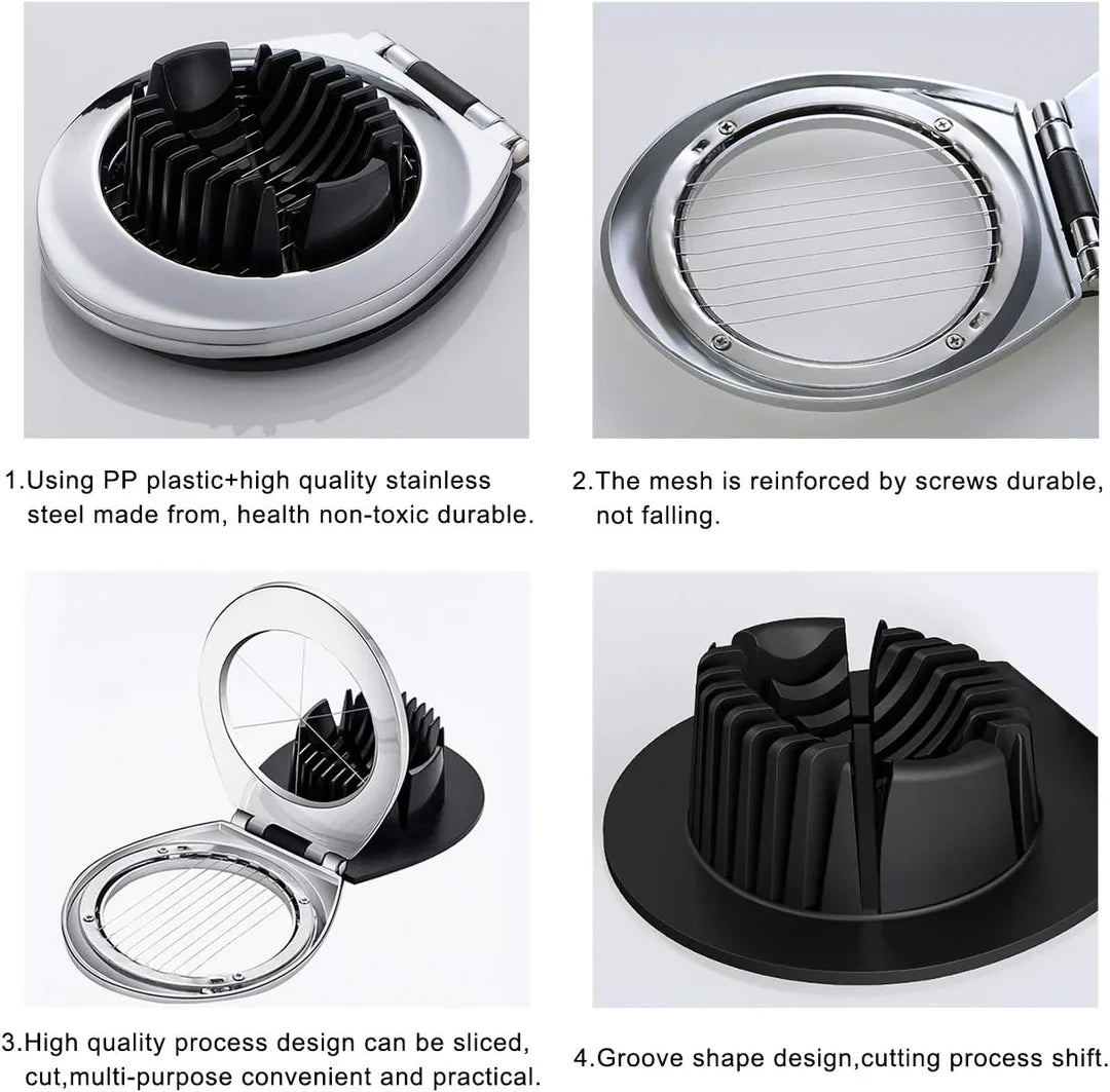 BowLift | Stainless Steel Egg Slicer – 3-in-1 Cutting Options for Effortless Preparation!