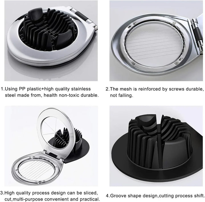 BowLift | Stainless Steel Egg Slicer – 3-in-1 Cutting Options for Effortless Preparation!