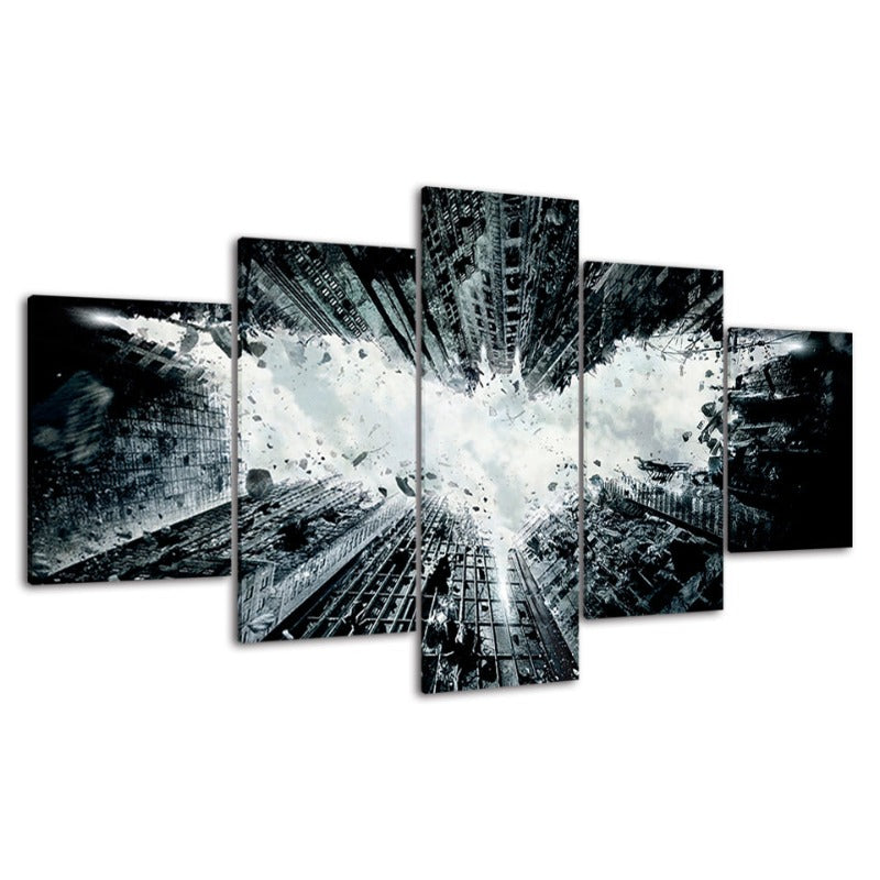 5 Piece Buildings Destruction - Canvas Wall Art Painting | Bowlift