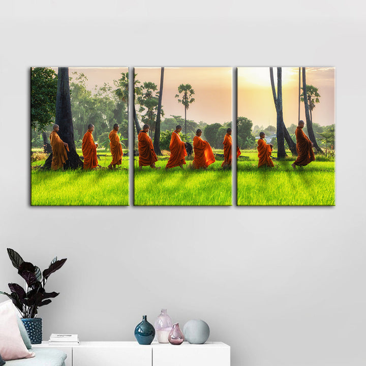 Morning Walk 3 Piece - Canvas Wall Art Painting | Bowlift