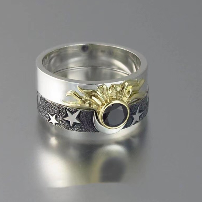 BowLift | Vintage Star Moon Sun Ring Set